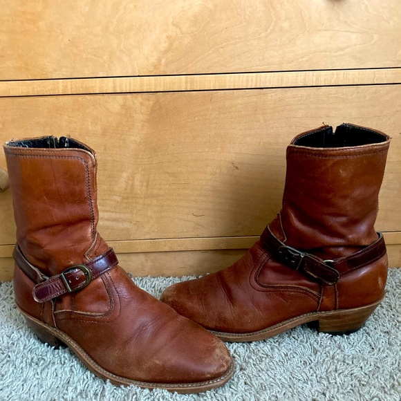 Vintage Shoes - Vintage Leather Boots size 8.5
